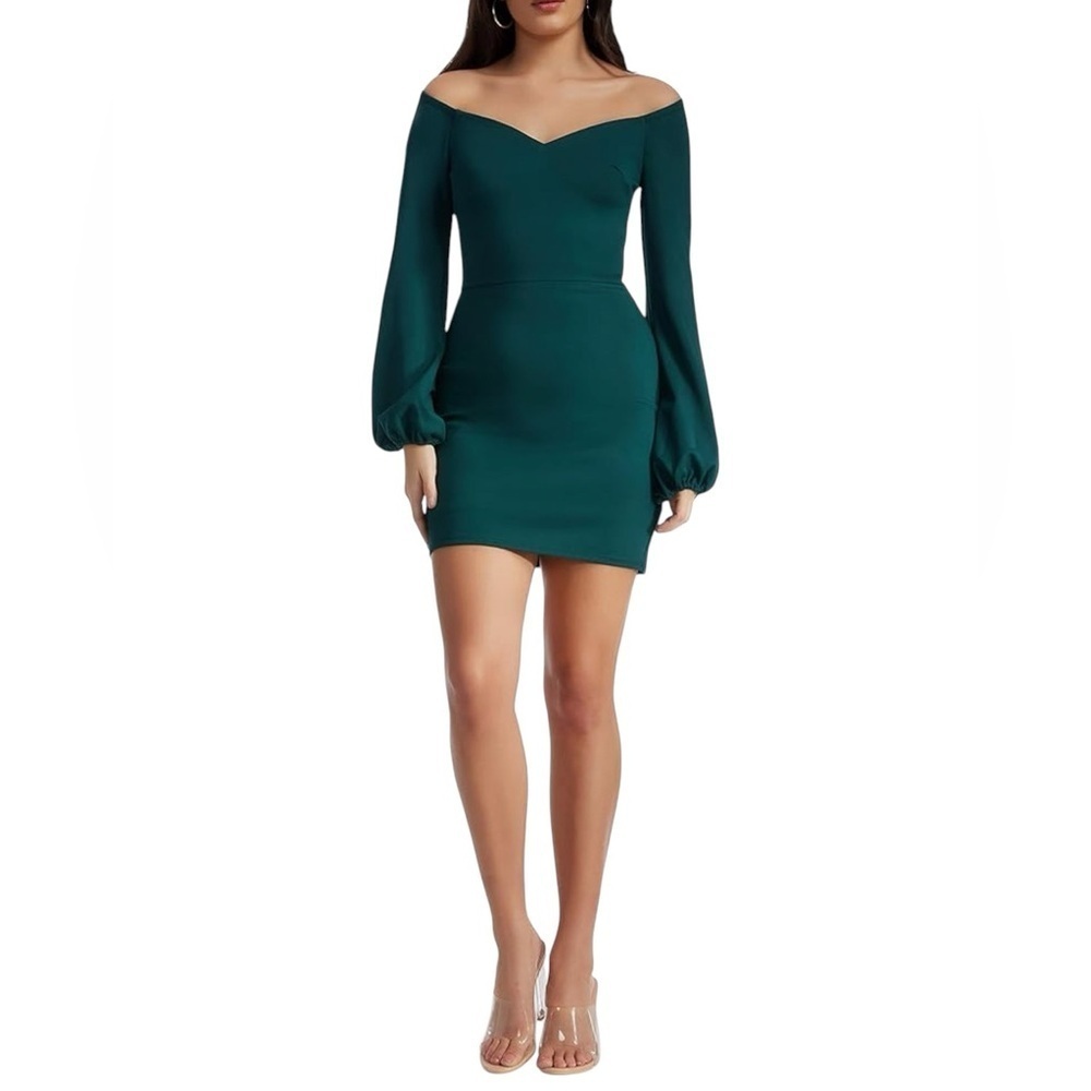 Dress The Population New NWT Womens Green Esperenza Mini Dress Size Large